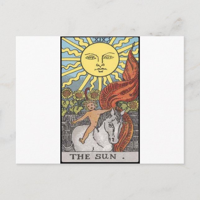 La imagen del tarot de la tarjeta Sun (Anverso)