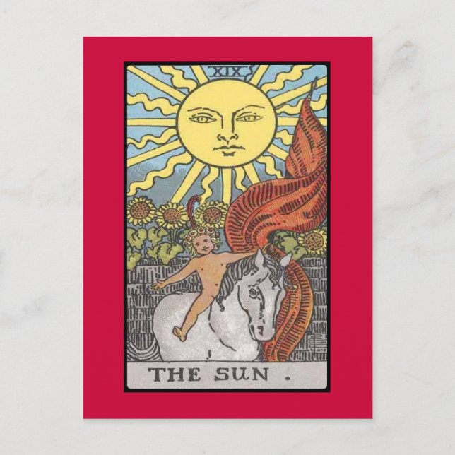 La imagen del tarot de la tarjeta Sun (Anverso)