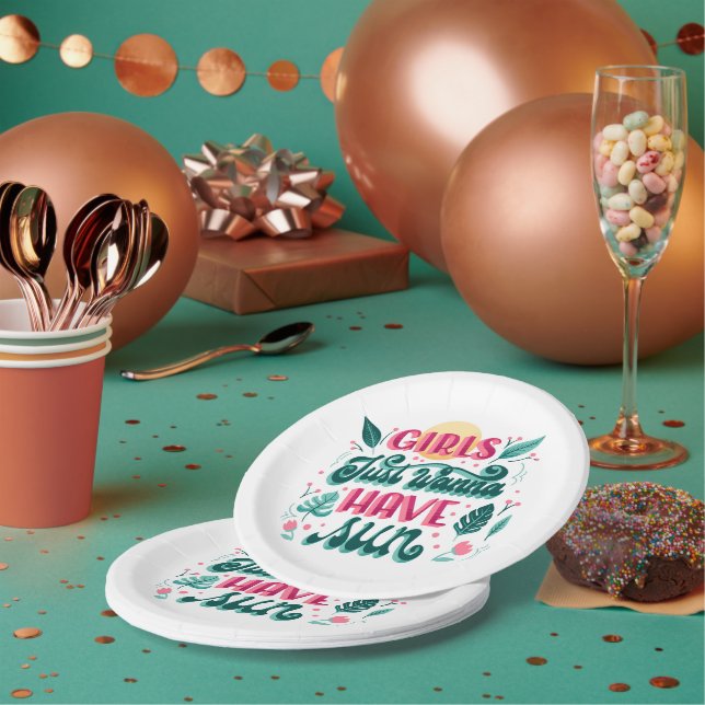 La imagen presenta un plato de papel con colorido (Multi)