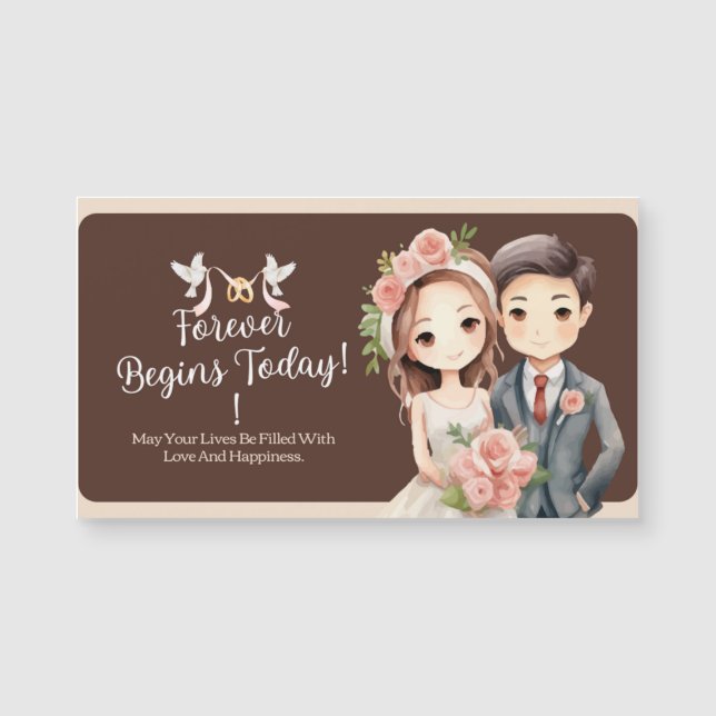 La imagen presenta una tarjeta electrónica de boda (Anverso)
