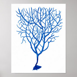 La impresión azul del arte de la fan de mar # 6