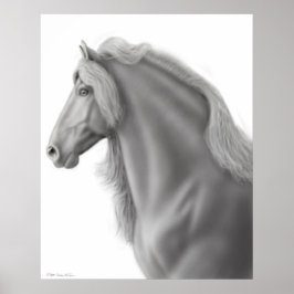 La impresión de caballo frisón