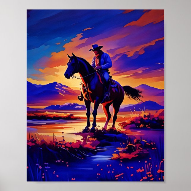 La impresión de Cowboy, papel Poster de valor (mat (Frente)