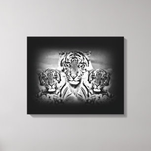 La impresión de lienzo estirado en blanco y negro