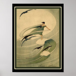 La impresión del art déco del Sprite del viento