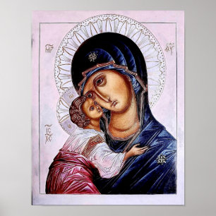 La impresión del icono de la Theotokos y el Niño C