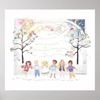 La impresión del poster de la oración del Señor