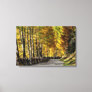 La impresión en lienzo del camino al otoño