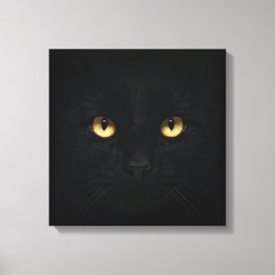 La impresión en lienzo del gato negro