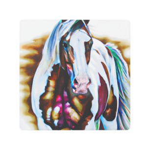 La impresión Metalizado del caballo de pintura