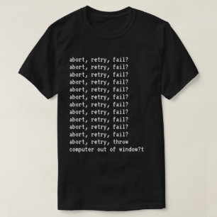 La interrupción, recomprobación, falla la camiseta