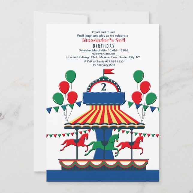 La invitación #2 de la ronda de merry-Go (Anverso)