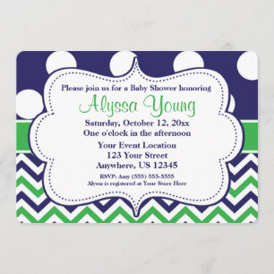 La invitación a Chevron con los puntos del polka v