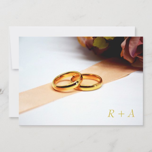 La invitación a la boda - Anillo y Rosa (Anverso)