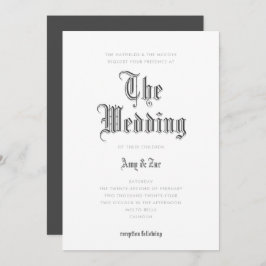 La invitación a la boda Boda con letras negras