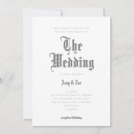 La invitación a la boda Boda con letras negras