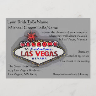 La invitación a la boda de Las Vegas gris