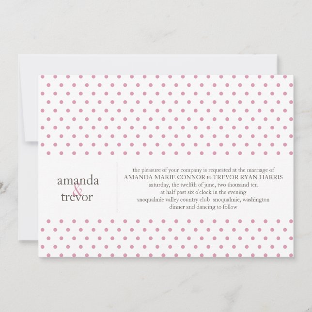La invitación a la boda de los puntos modernos de  (Anverso)