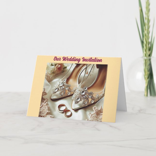 La invitación a la boda de Ring & Shoe (Anverso)