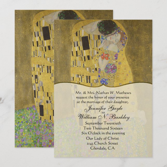 La invitación a la boda del Bella Artes del beso (Anverso / Reverso)