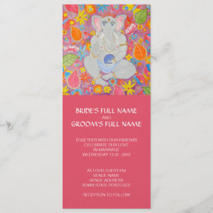La invitación a la boda en Ganesh es rosa
