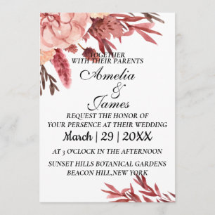 La invitación a la boda es simple y hermosa.