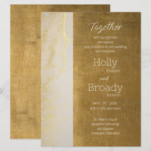 La invitación a la boda plana del Día de Oro