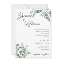 La invitación a la boda verde con detalles