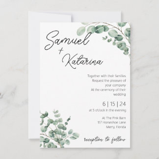 La invitación a la boda verde con detalles