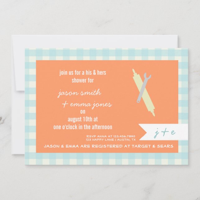 La invitación a la ducha de boda de su esposa (Anverso)