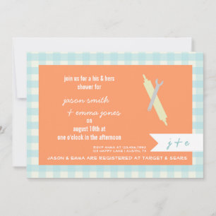La invitación a la ducha de boda de su esposa