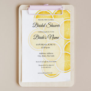 La invitación a la ducha de novia amarilla Lemon S