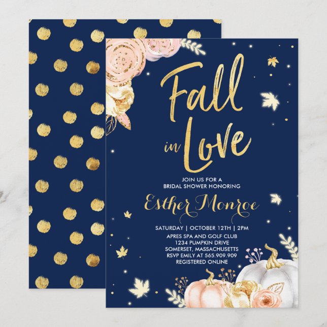 La Invitación A La Ducha De Novias Cae Enamorada D (Anverso / Reverso)