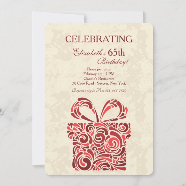 La invitación a la fiesta de cumpleaños (Anverso)