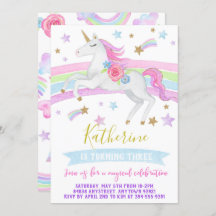 La invitación a la fiesta de cumpleaños de Unicorn
