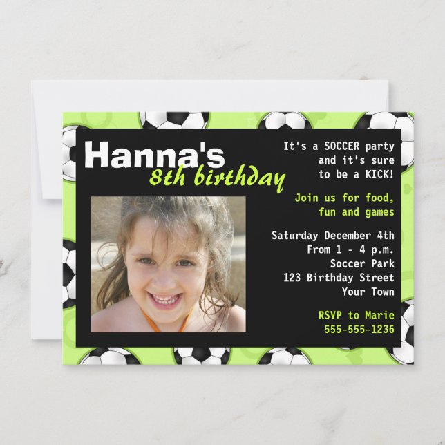 La invitación a la fiesta de cumpleaños del fútbol (Anverso)