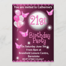 La invitación a la fiesta de cumpleaños número 21 