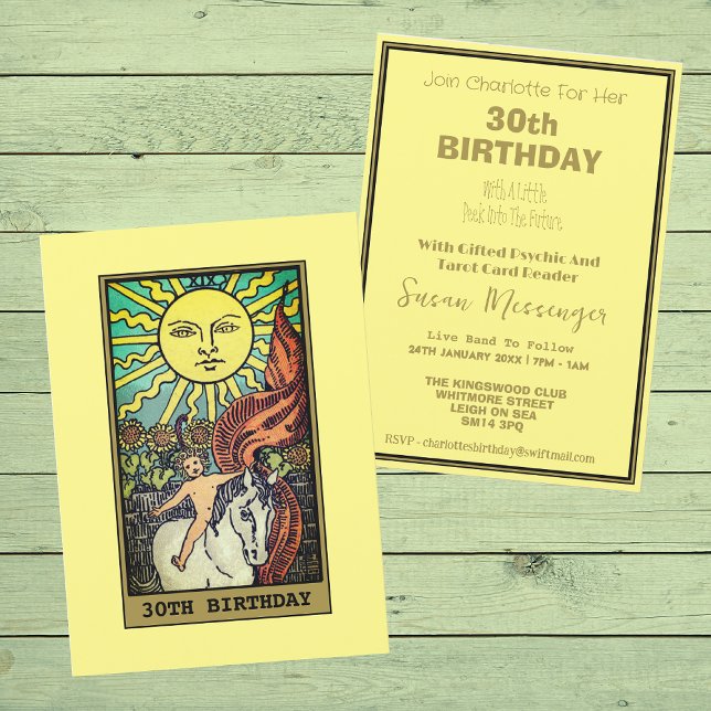 La invitación a la fiesta de cumpleaños número 30  (Front And Back)