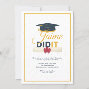¿La invitación a la fiesta de graduación?