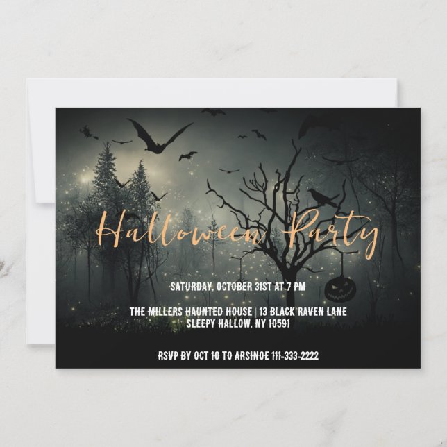 La invitación a la fiesta de Halloween (Anverso)
