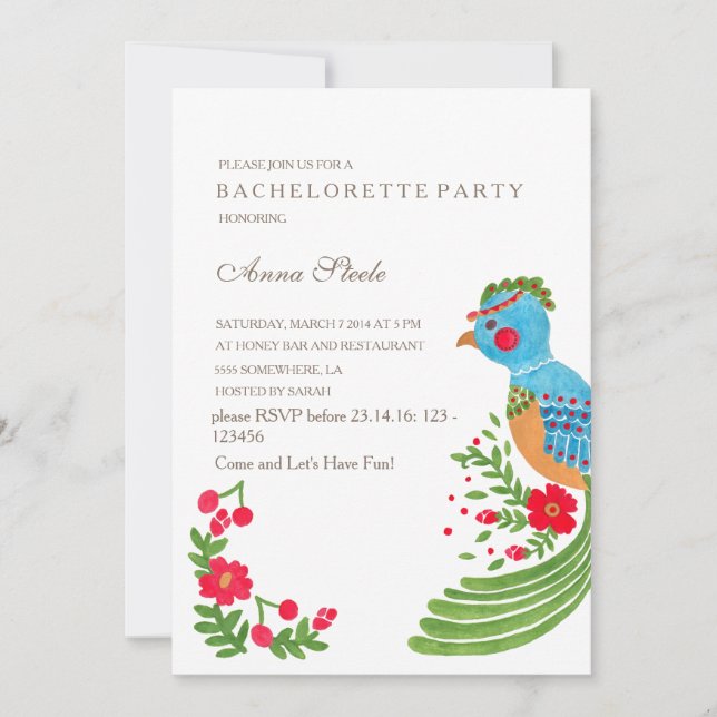 La invitación a la fiesta de la bachillerato del Q (Anverso)