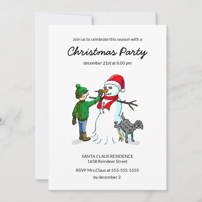 La Invitación a la Fiesta de Navidad del Muñeco de (Anverso)