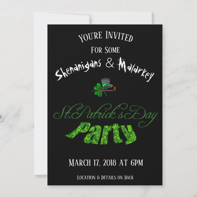 La invitación a la fiesta de San Patricio - Negro (Anverso)