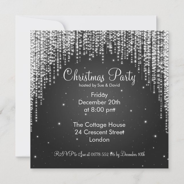 La invitación a la fiesta es elegante y se cae neg (Anverso)