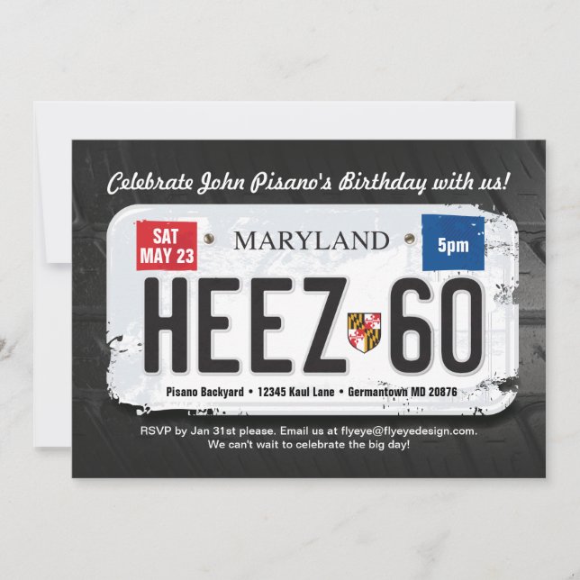 La invitación a los 60 años de Guy Maryland (Anverso)