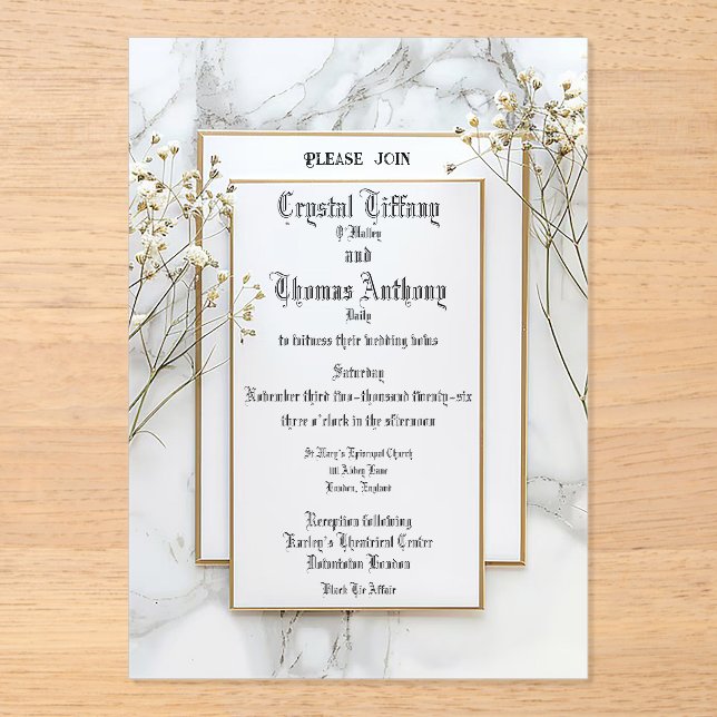 La invitación al acrílico helado del nido de la pr (Anverso)