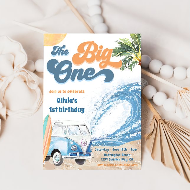 La invitación al primer cumpleaños de Big One Surf (Subido por el creador)