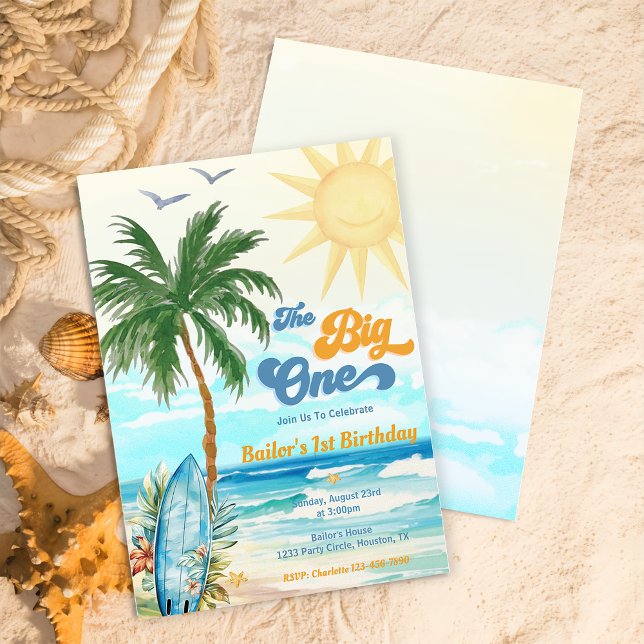 La invitación al primer cumpleaños de Big One Surf (Subido por el creador)