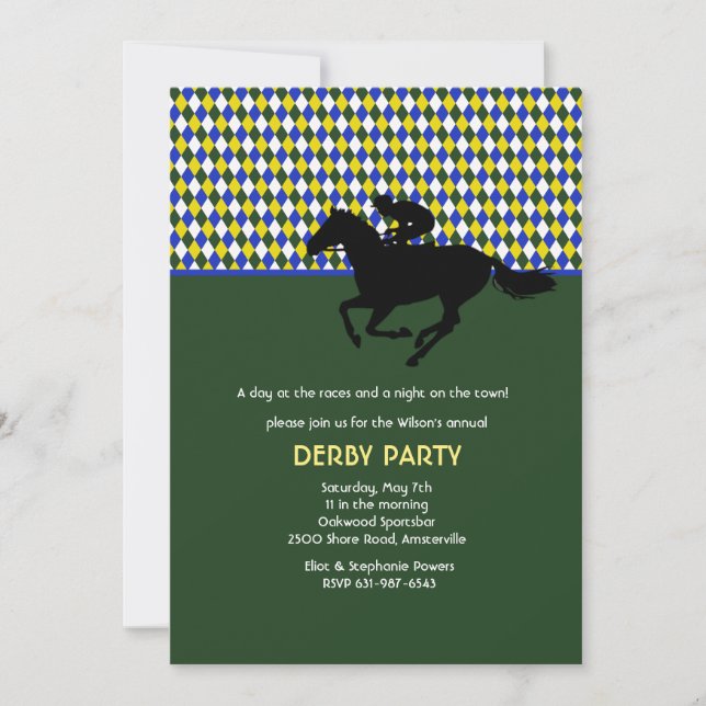 La invitación amarilla del orgullo de jockey (Anverso)