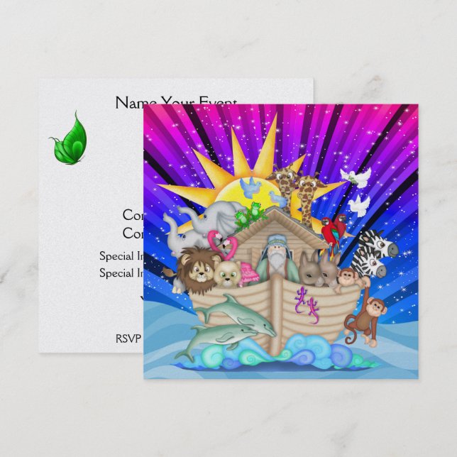La invitación arca de Noé (Anverso / Reverso)